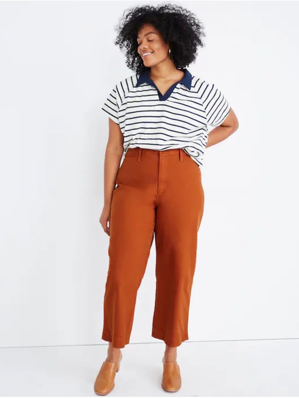 Madewell Curvy Slim Emmet Wide-Leg Crop Pants